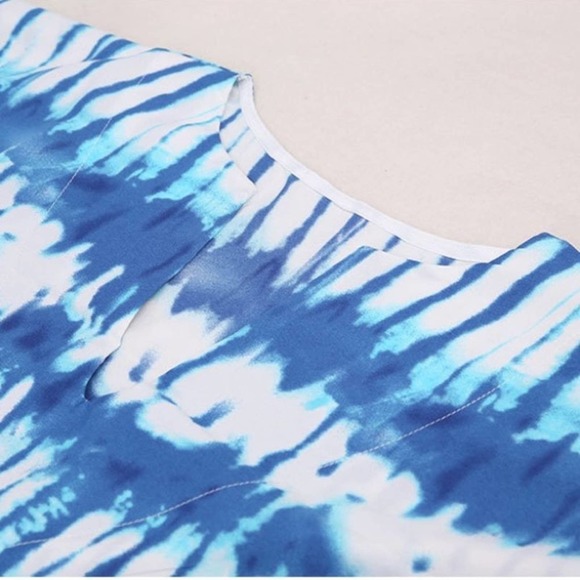 Tie Dye Caftan Beach Swim Coverup Maxi Dress - Picture 11 of 15